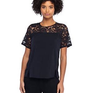 NWT The Limited Lace Trimmed Pleated Career Blouse Top